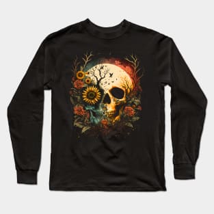 Skull and Flowers #6 Long Sleeve T-Shirt